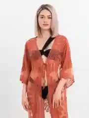 Бордовый пляжная туника