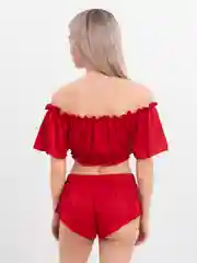 Красный пижама шелковая с шортами летняя