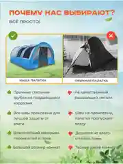 Серый палатка-шатер 4-х местная туристическая