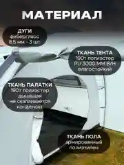 Серый палатка четырехместная туристическая 1909