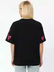Черный футболка с принтом