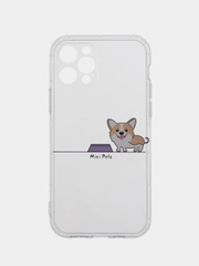 Чехол для iPhone X/XS, 11, 12, 12/13 Pro, силиконовый c рисунком "Корги"
