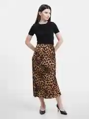Хаки юбка женская летняя миди с боковым разрезом