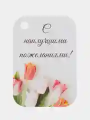 Белый мини-открытки/букетные карточки/С отверстием и без/С наилучшими пожеланиями/Учителю/Врачу/