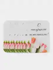 Белый мини-открытки/букетные карточки/С отверстием и без/С наилучшими пожеланиями/Учителю/Врачу/