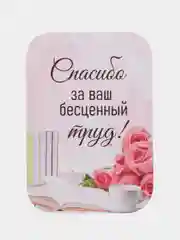 Пудровый мини-открытки/букетные карточки/С отверстием и без/Спасибо за ваш труд!/Учителю/Врачу/