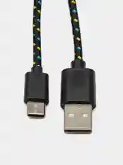 Черный кабель microUsb / Type-C для зарядки и передачи данных