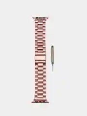 Розовый ремешок для смарт-часов и Apple Watch, стальной, 38-49 мм