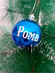 Елочный шар с именем Рома, именной, 6 см