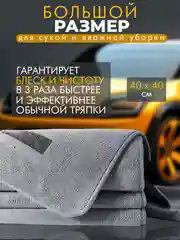 Тряпка полотенце для мытья автомобиля из микрофибры 40х40 см