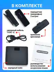 Микрофон петличный Luxeris BM-70 Pro беспроводной для iPhone, мини, для Андроид, на одежду
