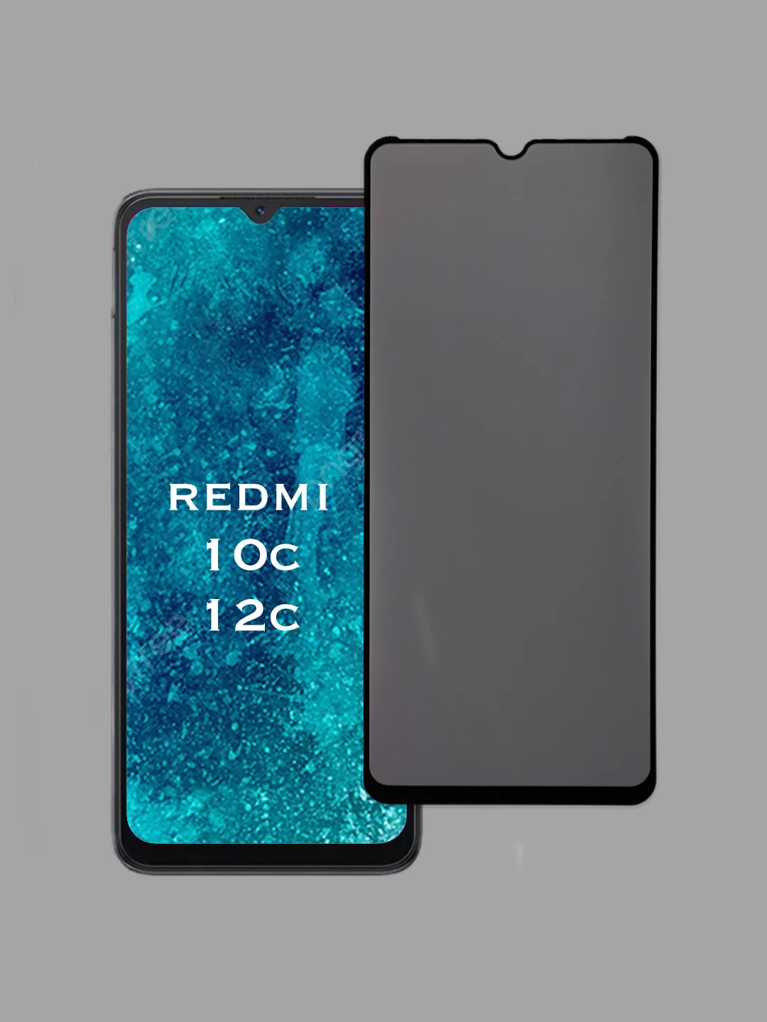 Защитное стекло Антишпион для Xiaomi Redmi 10c, Redmi 12c, приватное стекло