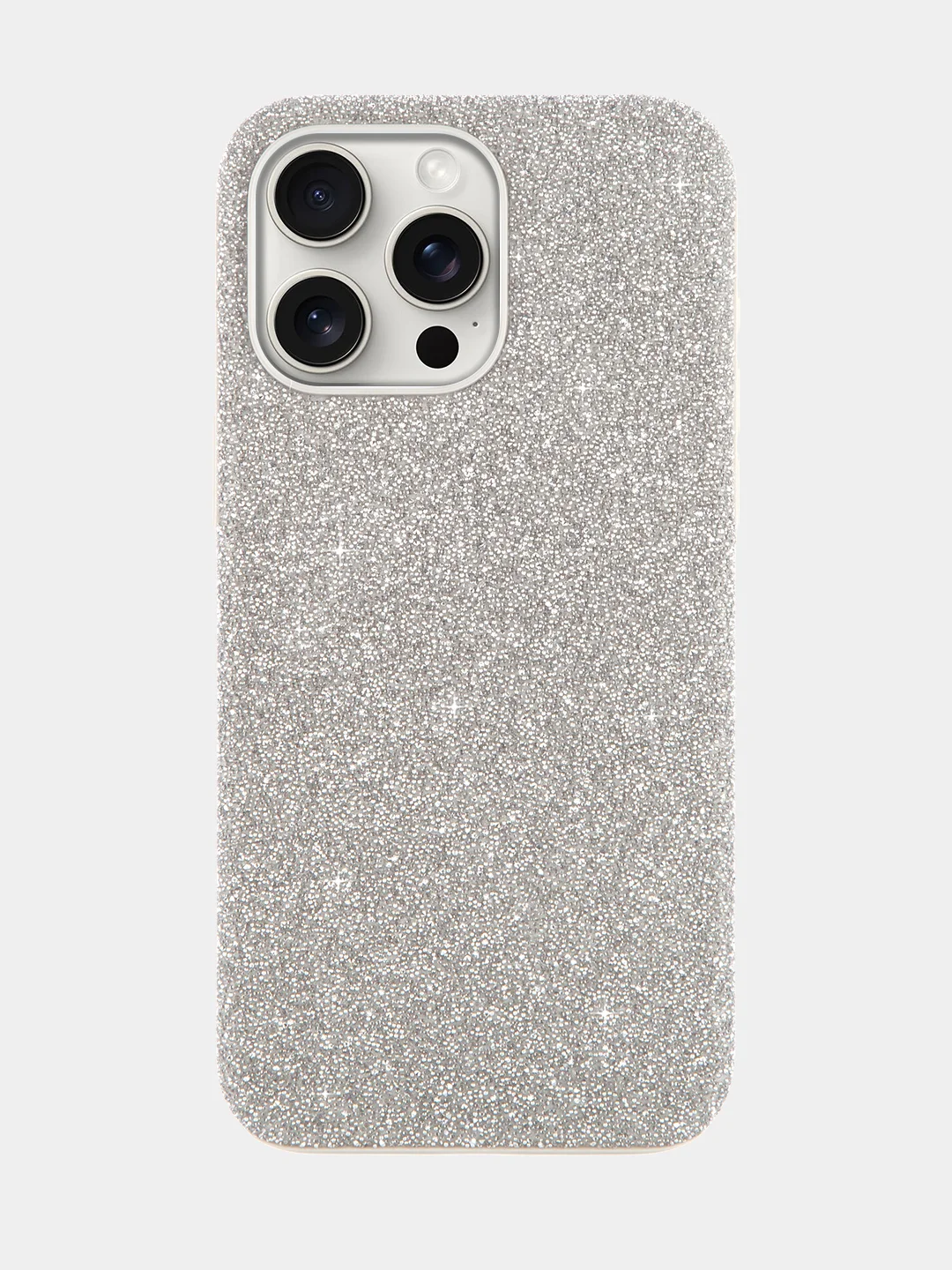 Серебряный чехол для iPhone 15 14 13 Pro Max Plus блестящий BROSCORP, пластиковый, с силиконом