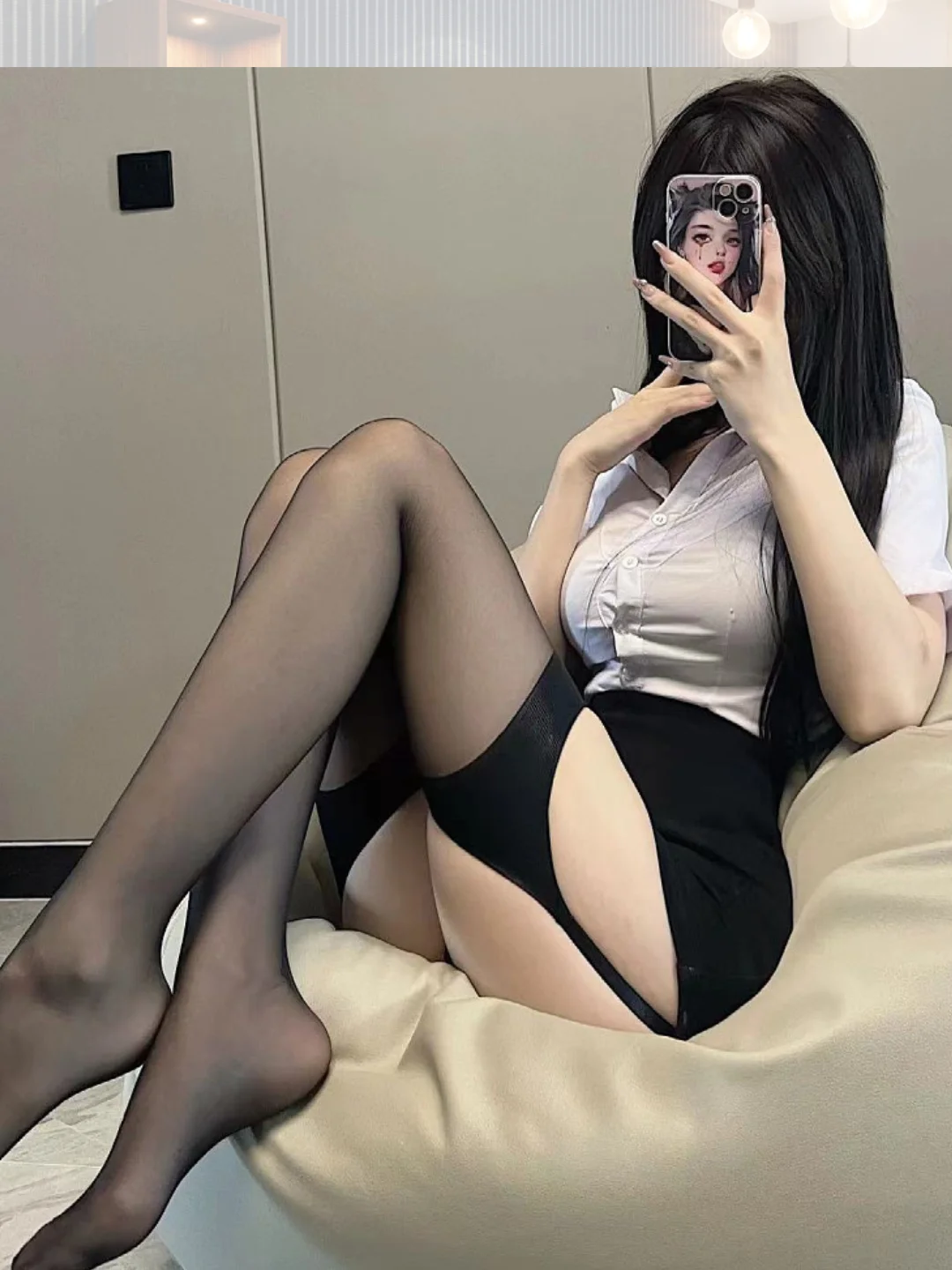 Красный чулки женские капроновые с поясом, эротические, колготки