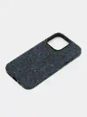 Синий чехол для iPhone 15 14 13 Pro Max Plus блестящий BROSCORP, пластиковый, с силиконом