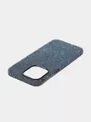 Синий чехол для iPhone 15 14 13 Pro Max Plus блестящий BROSCORP, пластиковый, с силиконом