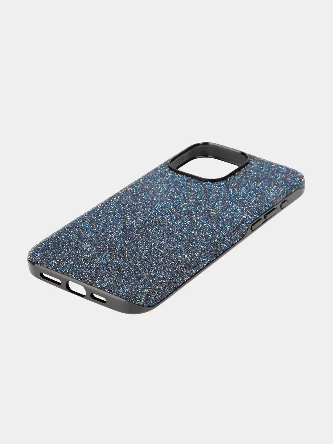 Синий чехол для iPhone 15 14 13 Pro Max Plus блестящий BROSCORP, пластиковый, с силиконом