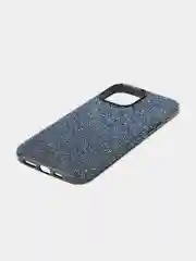 Синий чехол для iPhone 15 14 13 Pro Max Plus блестящий BROSCORP, пластиковый, с силиконом