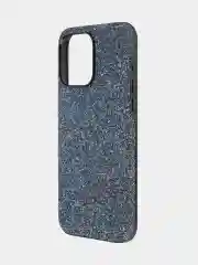 Синий чехол для iPhone 15 14 13 Pro Max Plus блестящий BROSCORP, пластиковый, с силиконом