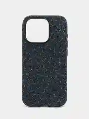 Синий чехол для iPhone 15 14 13 Pro Max Plus блестящий BROSCORP, пластиковый, с силиконом