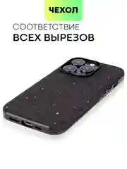 Черный чехол для iPhone 15 14 13 Pro Max Plus блестящий BROSCORP, пластиковый, с силиконом