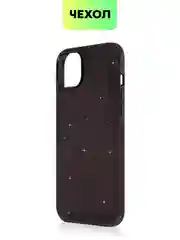 Черный чехол для iPhone 15 14 13 Pro Max Plus блестящий BROSCORP, пластиковый, с силиконом