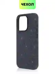 Черный чехол для iPhone 15 14 13 Pro Max Plus блестящий BROSCORP, пластиковый, с силиконом