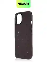 Черный чехол для iPhone 15 14 13 Pro Max Plus блестящий BROSCORP, пластиковый, с силиконом