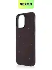 Черный чехол для iPhone 15 14 13 Pro Max Plus блестящий BROSCORP, пластиковый, с силиконом