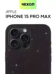 Черный чехол для iPhone 15 14 13 Pro Max Plus блестящий BROSCORP, пластиковый, с силиконом
