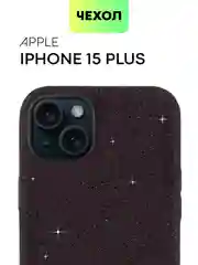 Черный чехол для iPhone 15 14 13 Pro Max Plus блестящий BROSCORP, пластиковый, с силиконом