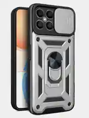 Серебряный чехол противоударный armors для Honor X8 4G (TFY-LX1) / Хонор Х8 4G с защитой камеры