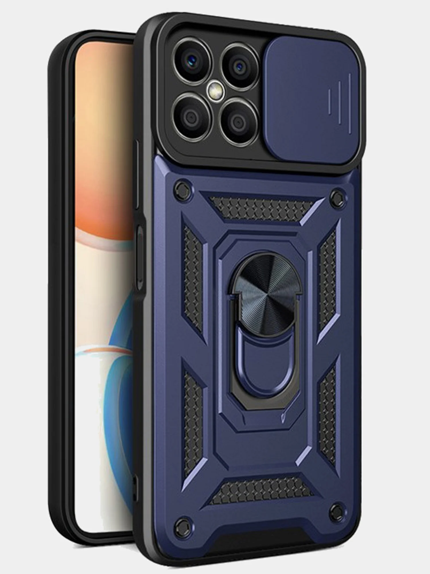 Темно-синий чехол противоударный armors для Honor X8 4G (TFY-LX1) / Хонор Х8 4G с защитой камеры