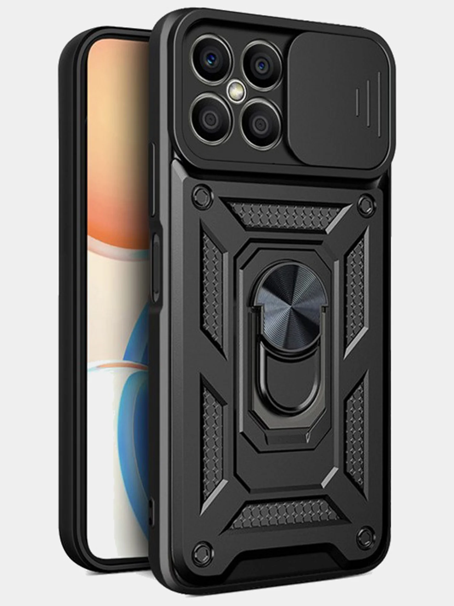 Черный чехол противоударный armors для Honor X8 4G (TFY-LX1) / Хонор Х8 4G с защитой камеры