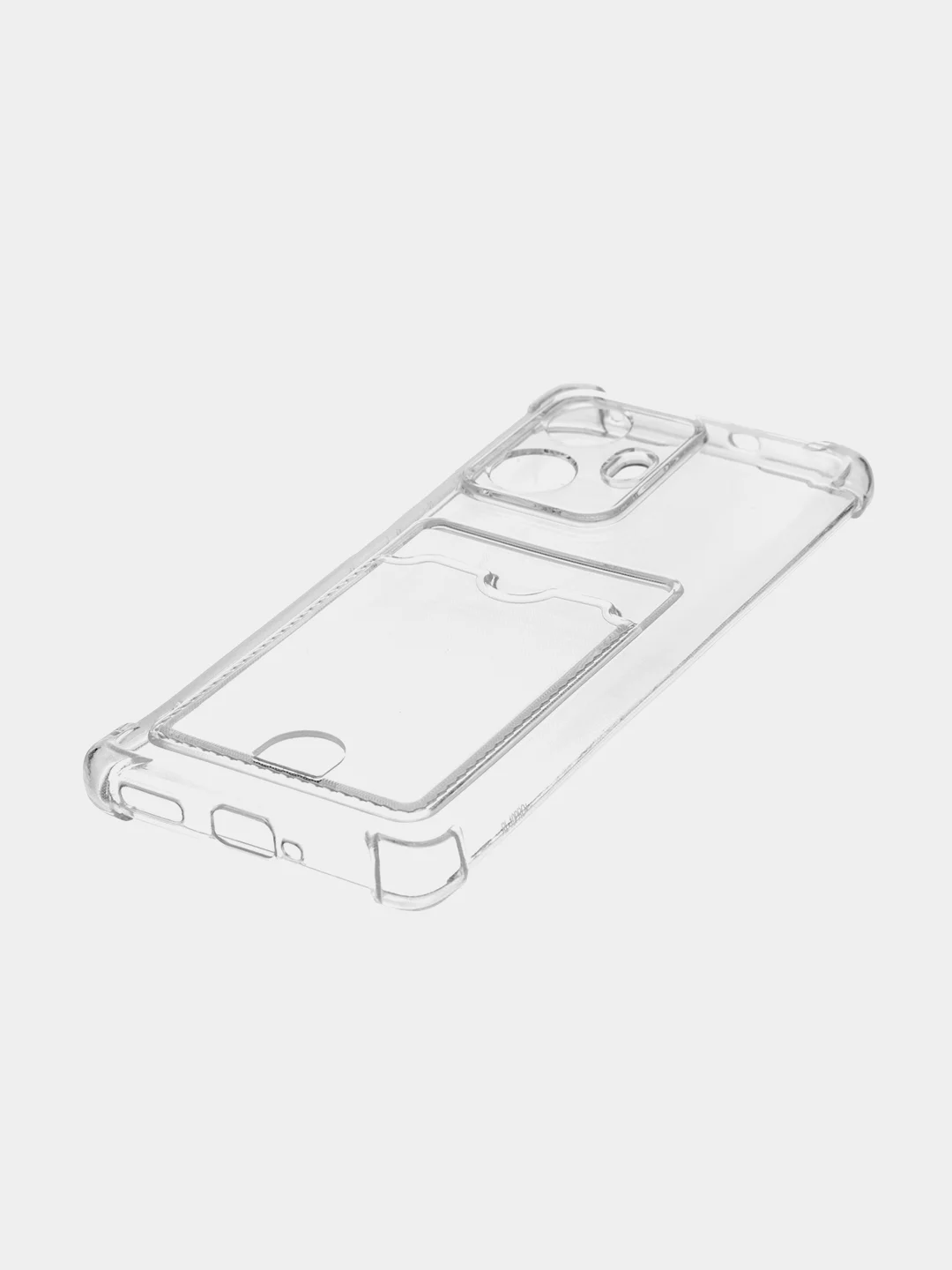 Прозрачный противоударный чехол для Realme 10 Pro Plus силиконовый BROSCORP с карманом для карт, углы