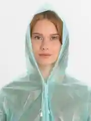 Бирюзовый накидка от дождя "Дождевик"