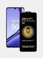 Черный защитное стекло Anti-Static Realme C51 / Realme C53 / Реалми С53 / Realme Note 50
