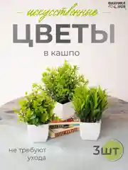 Зеленый набор искусственных растений из 3х шт / Растения / Растение / цветок