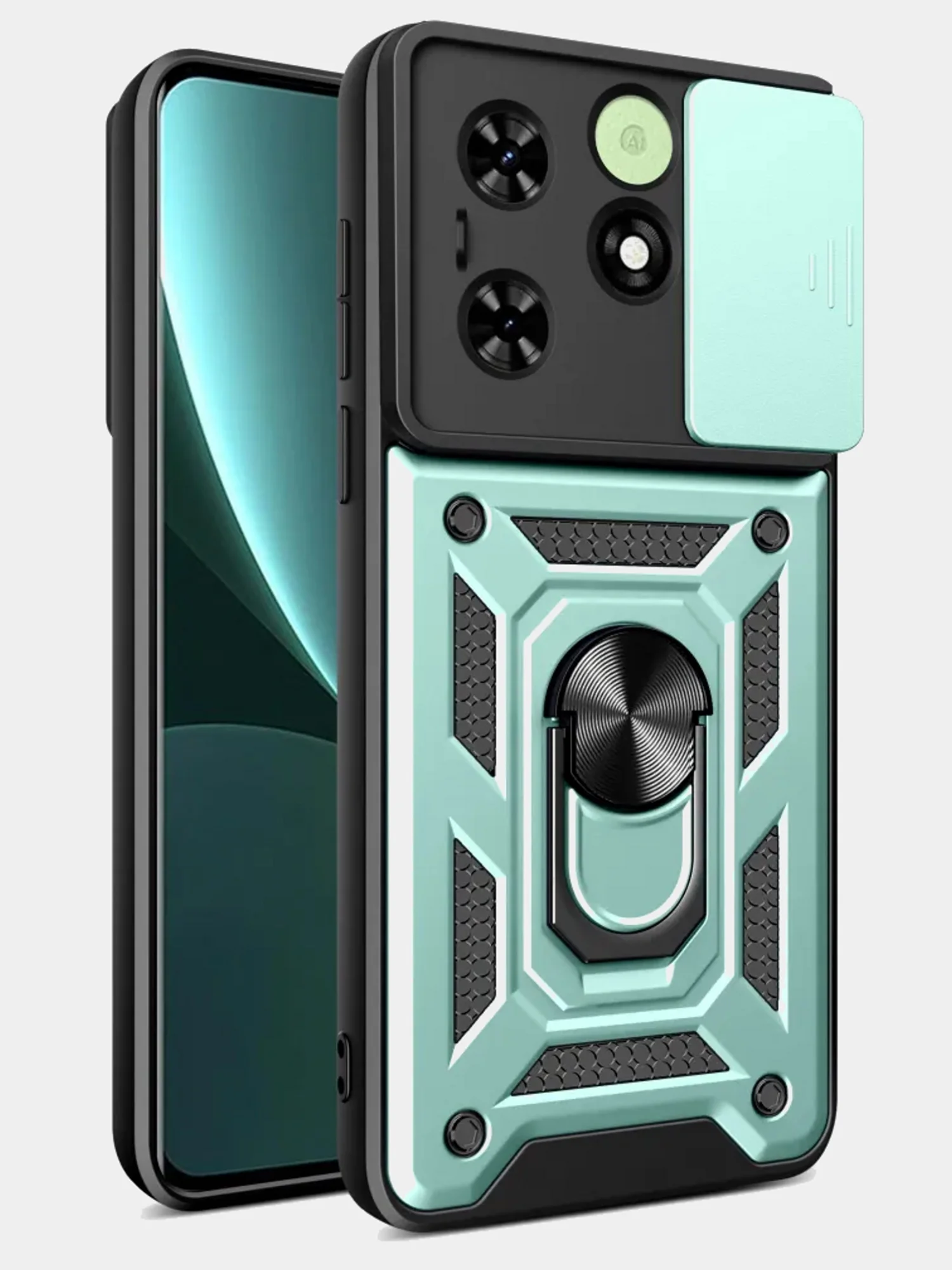 Зеленый чехол противоударный armors для Tecno Spark GO 2024 и Spark 20 и Spark 20C и Pop 8