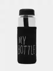 Черный бутылка для воды, 500 мл, My bottle, 19.5 х 6 см, термочехол в комплекте