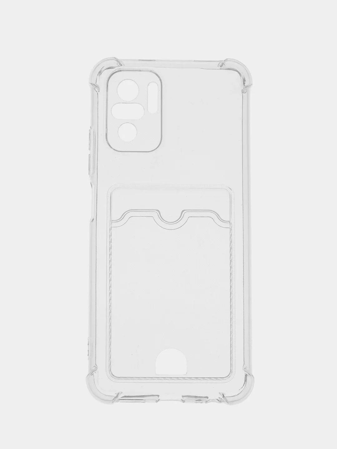 Прозрачный чехол для Xiaomi Redmi Note 10 / Note 10s / Poco M5s с карманом для карт прозрачный