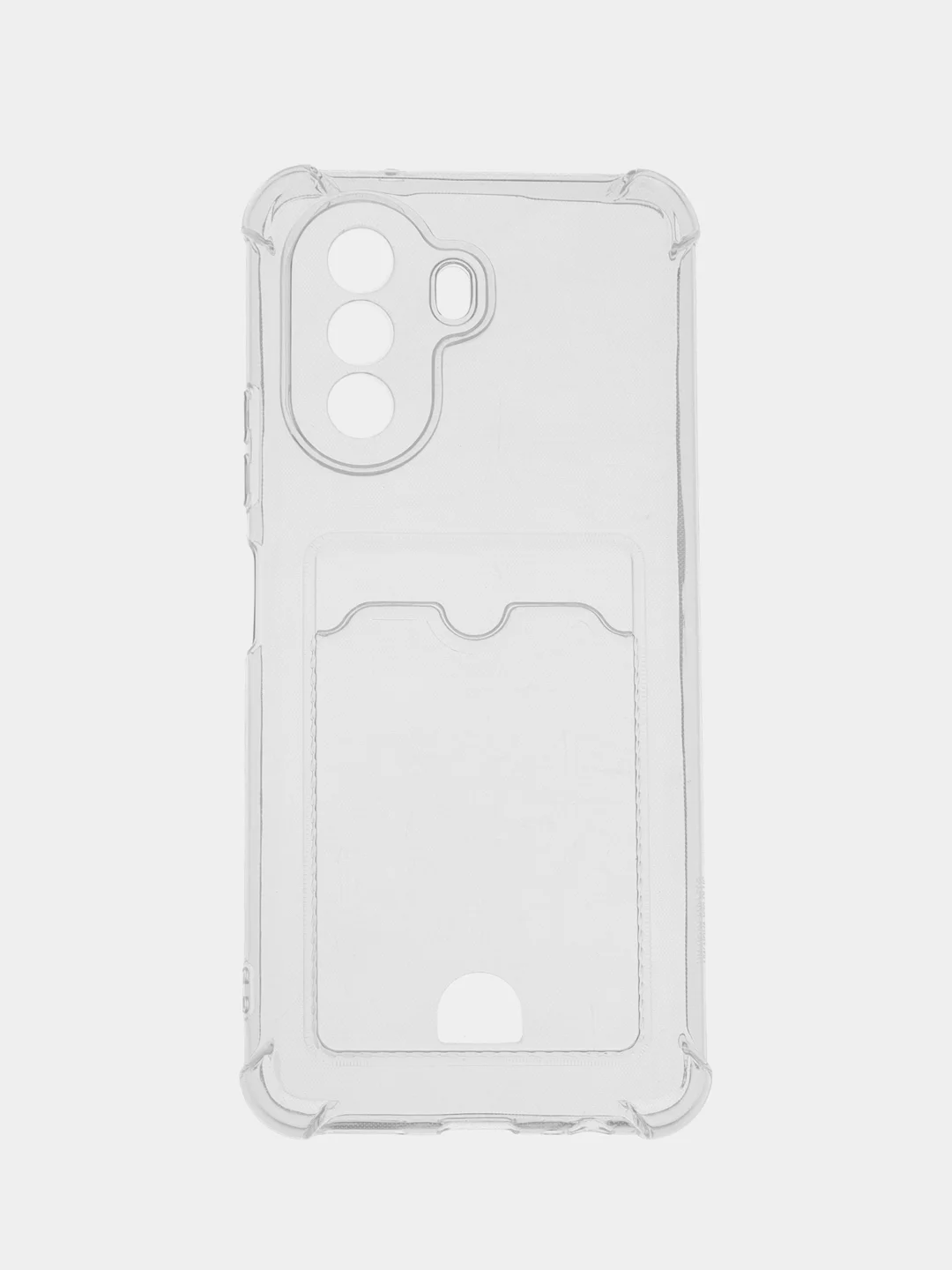Прозрачный чехол для Huawei Nova Y71 / Y70 / Y70 Plus Хуавей Нова у70 с карманом для карт, прозрачный