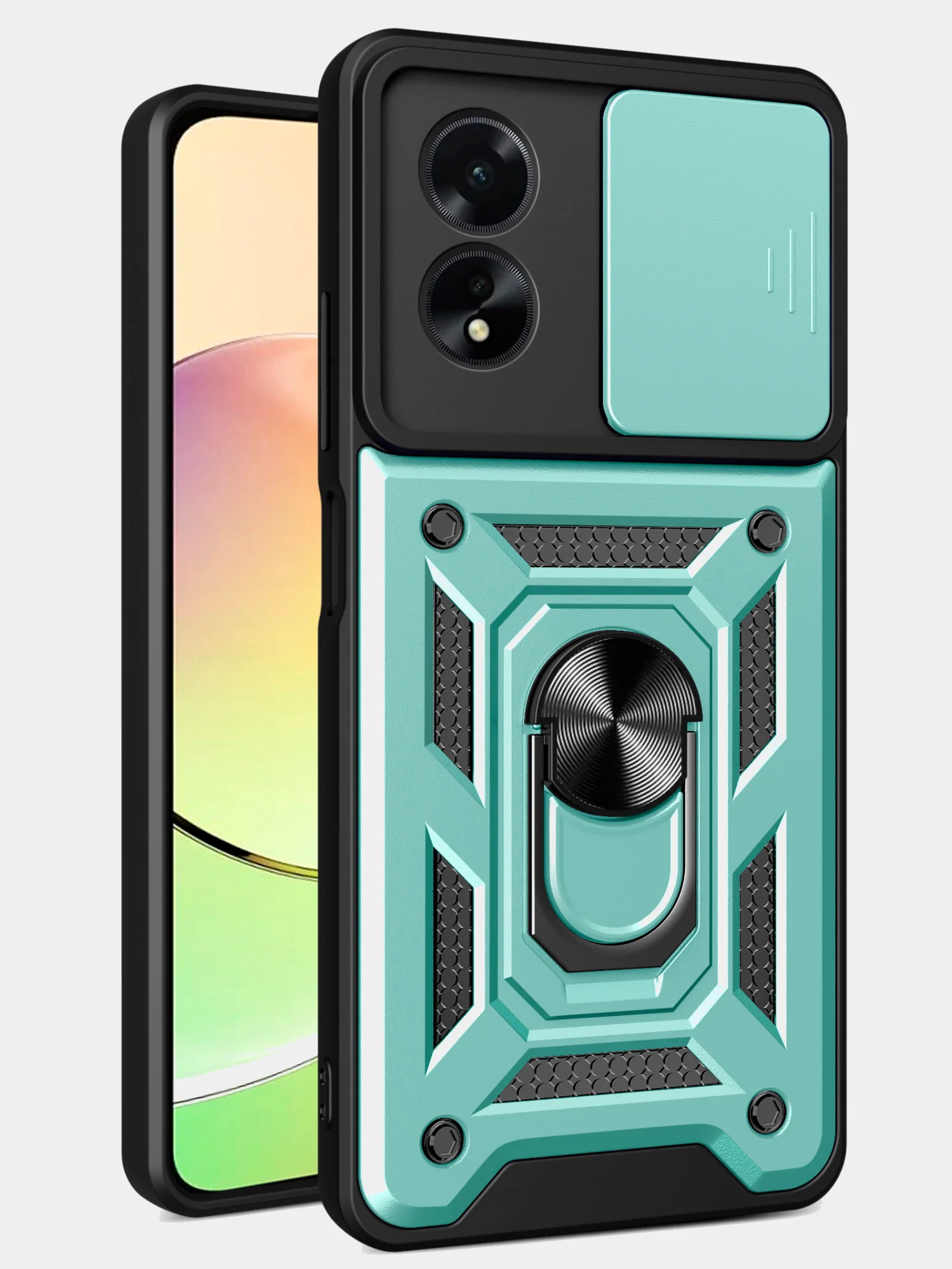Зеленый чехол противоударный armors для Oppo A78 4G / Оппо А78 4G с защитой камеры