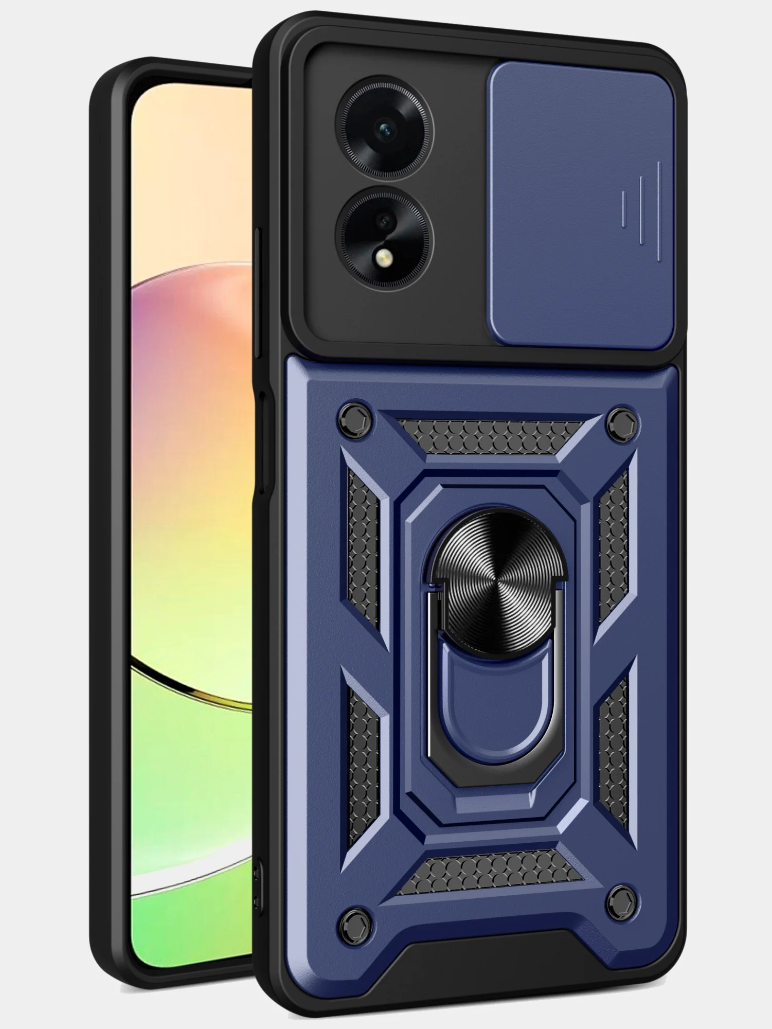 Темно-синий чехол противоударный armors для Oppo A78 4G / Оппо А78 4G с защитой камеры