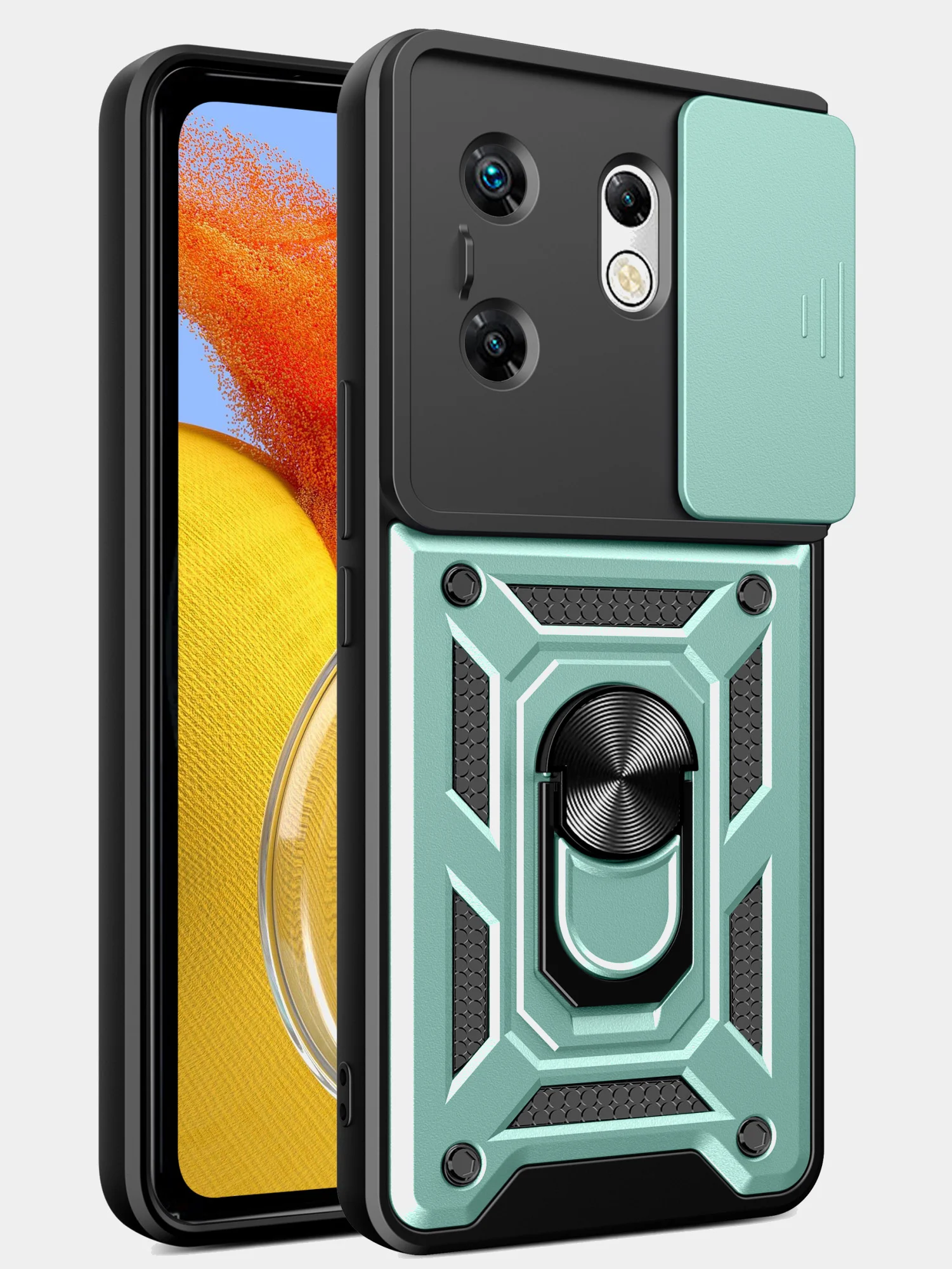 Зеленый чехол противоударный armors для Infinix Zero 30 4G / Инфиникс Зеро 30 4G с защитой камеры