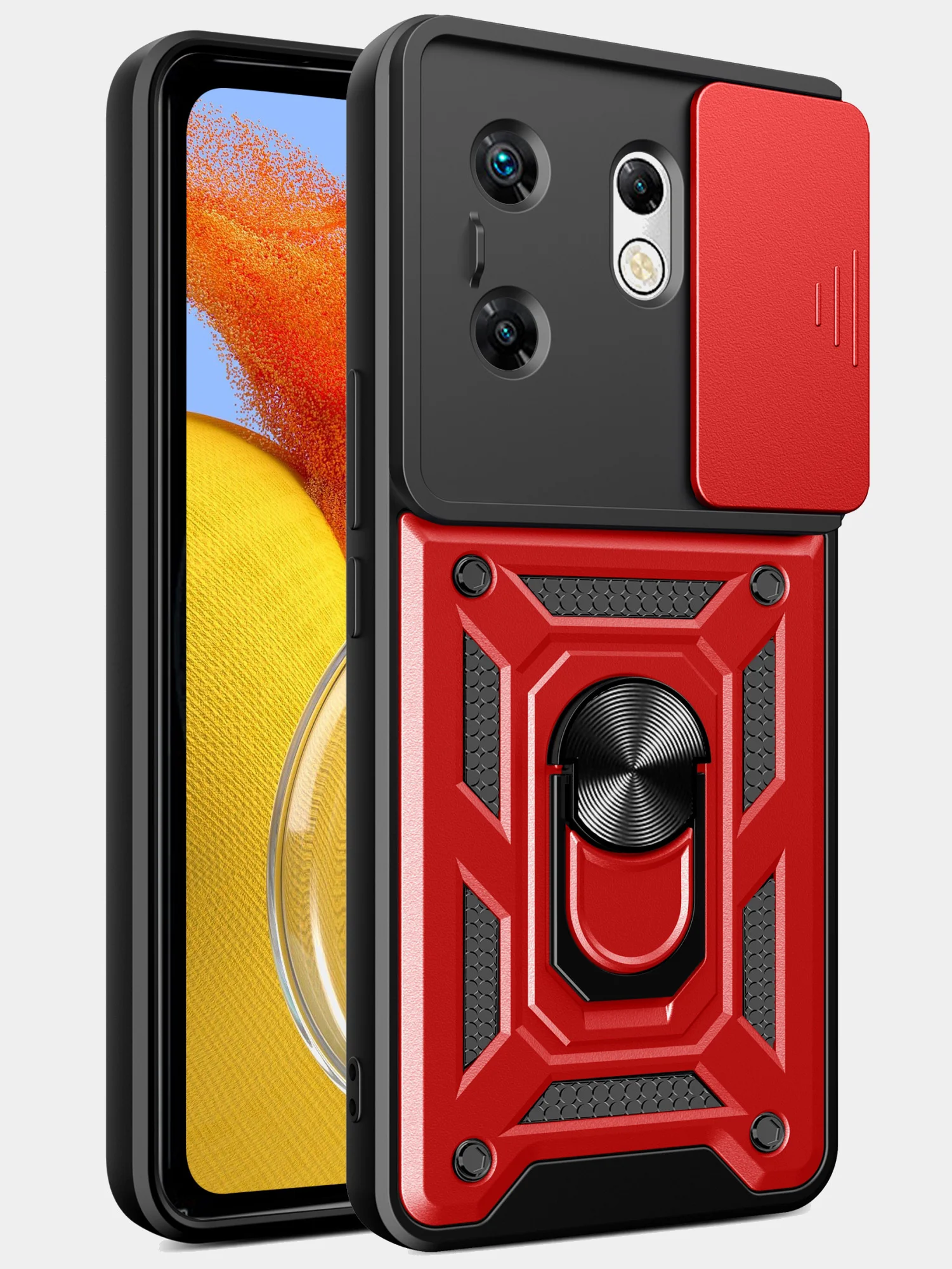 Красный чехол противоударный armors для Infinix Zero 30 4G / Инфиникс Зеро 30 4G с защитой камеры