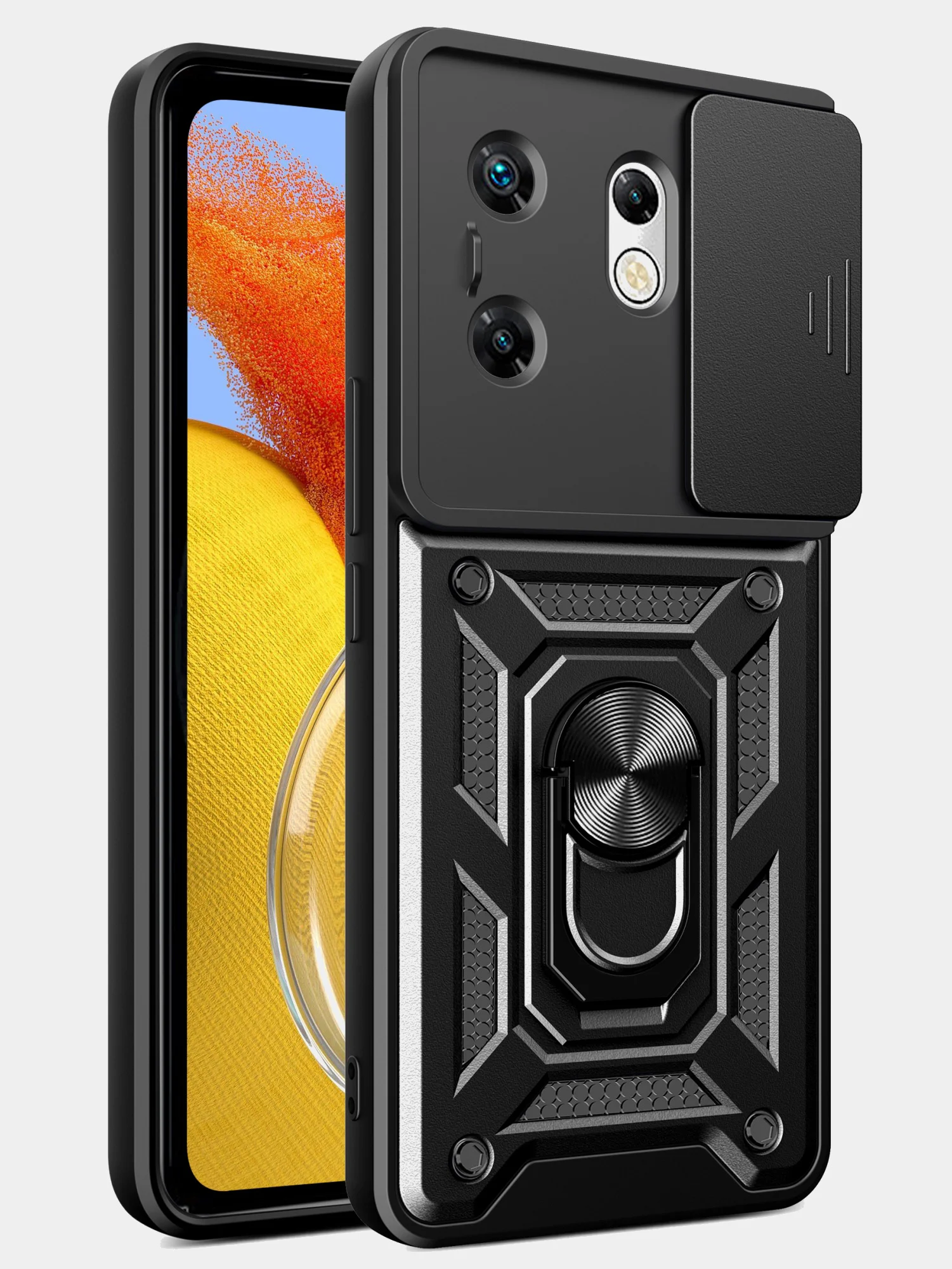 Черный чехол противоударный armors для Infinix Zero 30 4G / Инфиникс Зеро 30 4G с защитой камеры