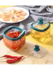 Прозрачный набор емкостей для хранения специй / специй на подносе / набор банок для сыпычих продуктов