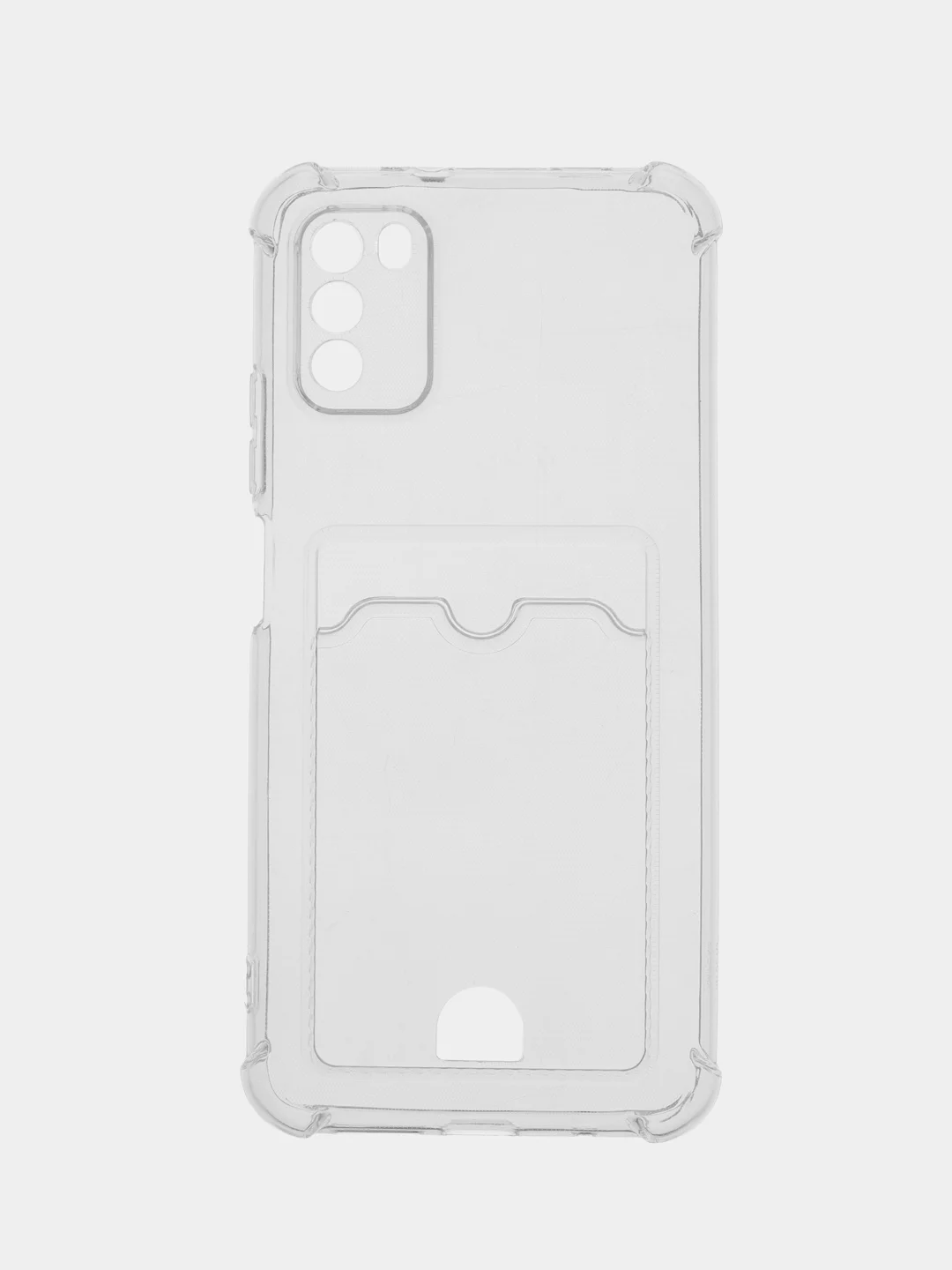 Прозрачный чехол для Xiaomi Poco M3 (Сяоми Поко М3), с карманом для карт, прозрачный