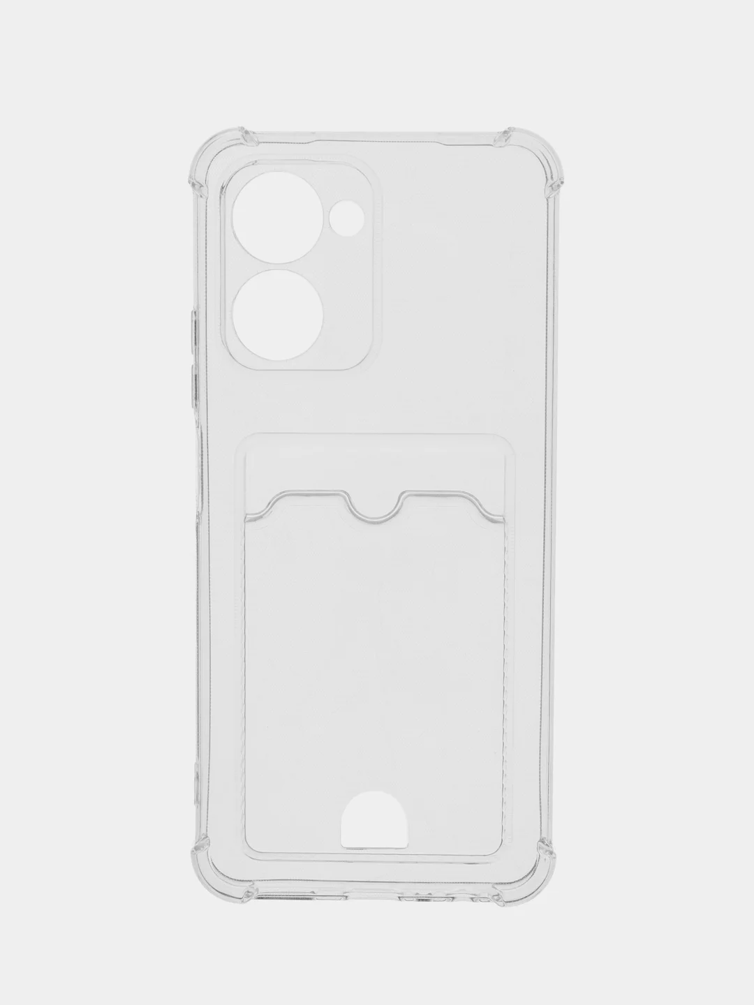 Прозрачный чехол для Realme C33 (Реалми С33), с карманом для карт, прозрачный